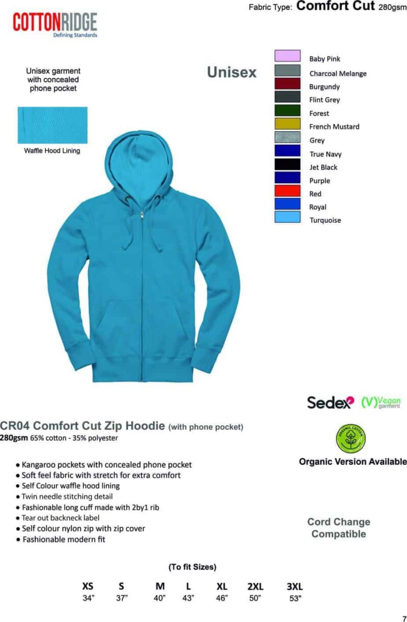 Comfort Cut Zip Hoodie